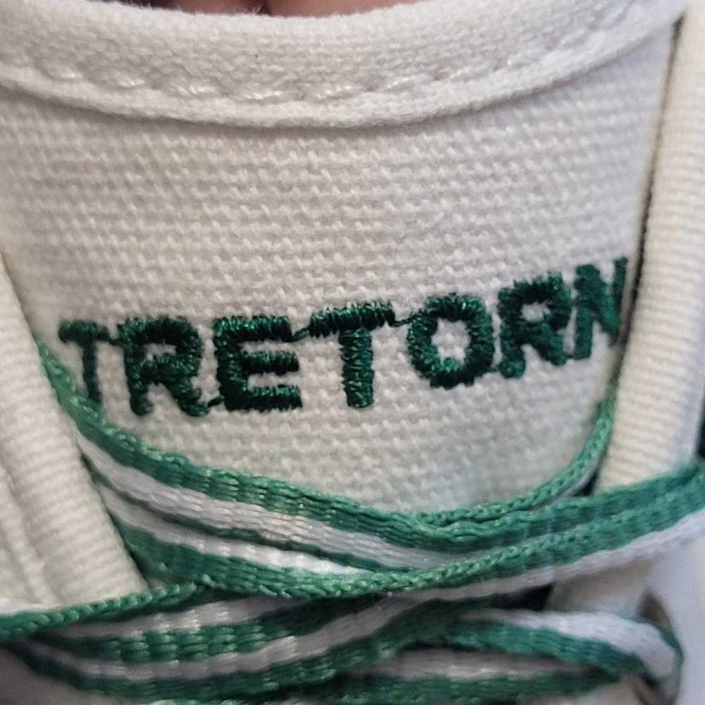 Tretorn Nylite Plus‎ Canvas Sneakers Mens White Green Low Top Tennis Shoes 6.5